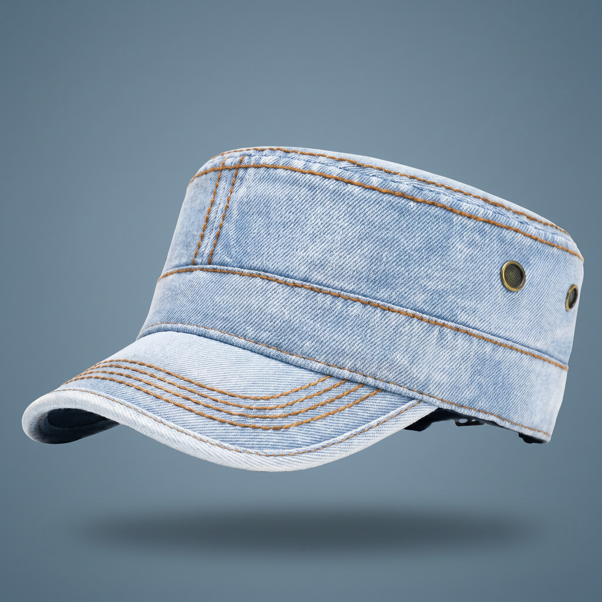 Unisex Denim Pet – Model met Geborduurde Stiksels