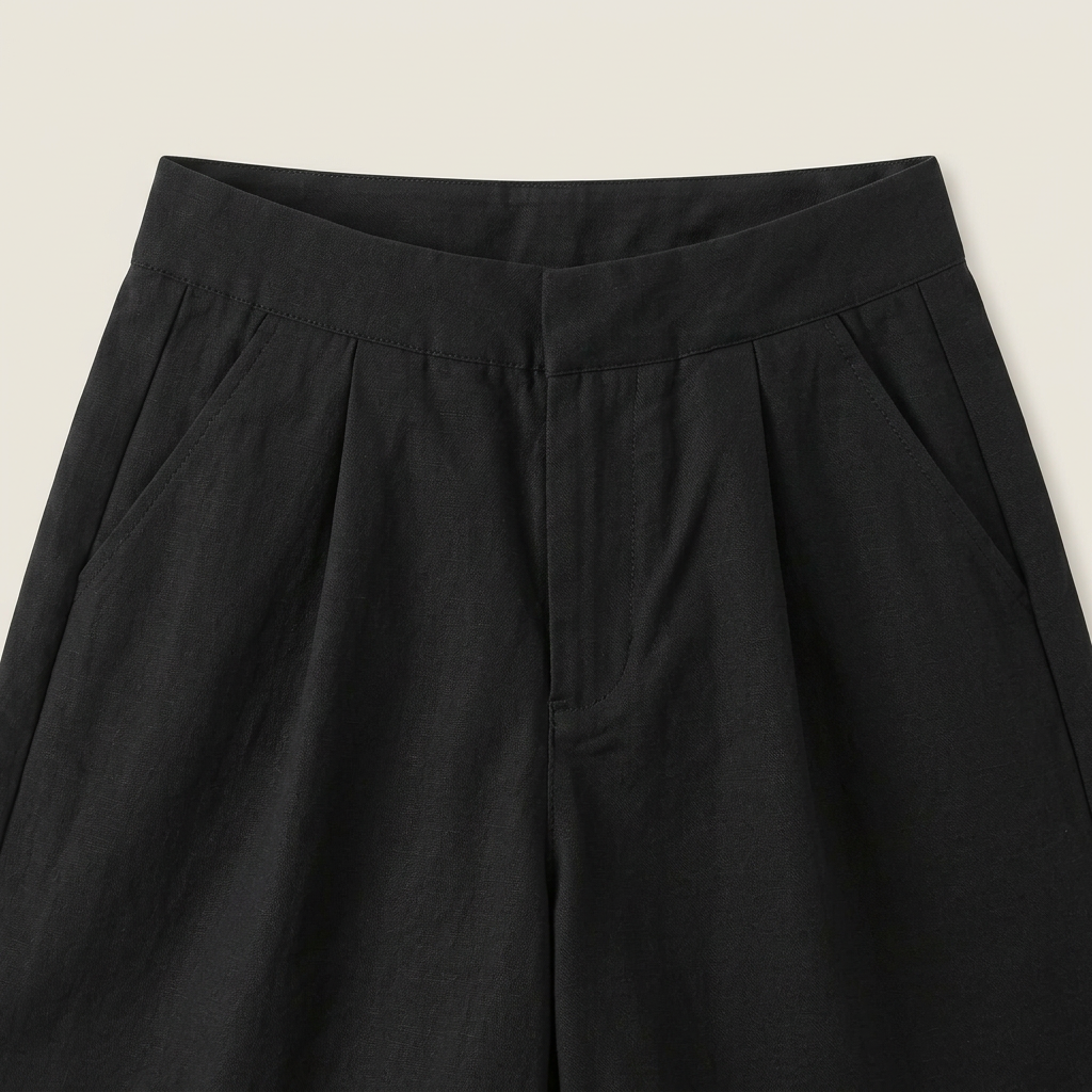 Dames Linnen Short met Hoge Taille en Riem