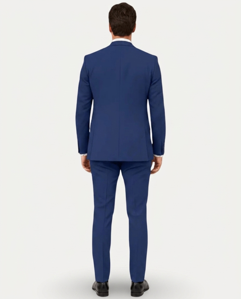 Heren Pak Slim Fit Linnen Colbert met Broek – Enkelrij Twee Knopen
