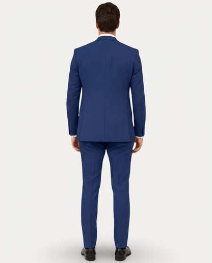 Heren Pak Slim Fit Linnen Colbert met Broek – Enkelrij Twee Knopen