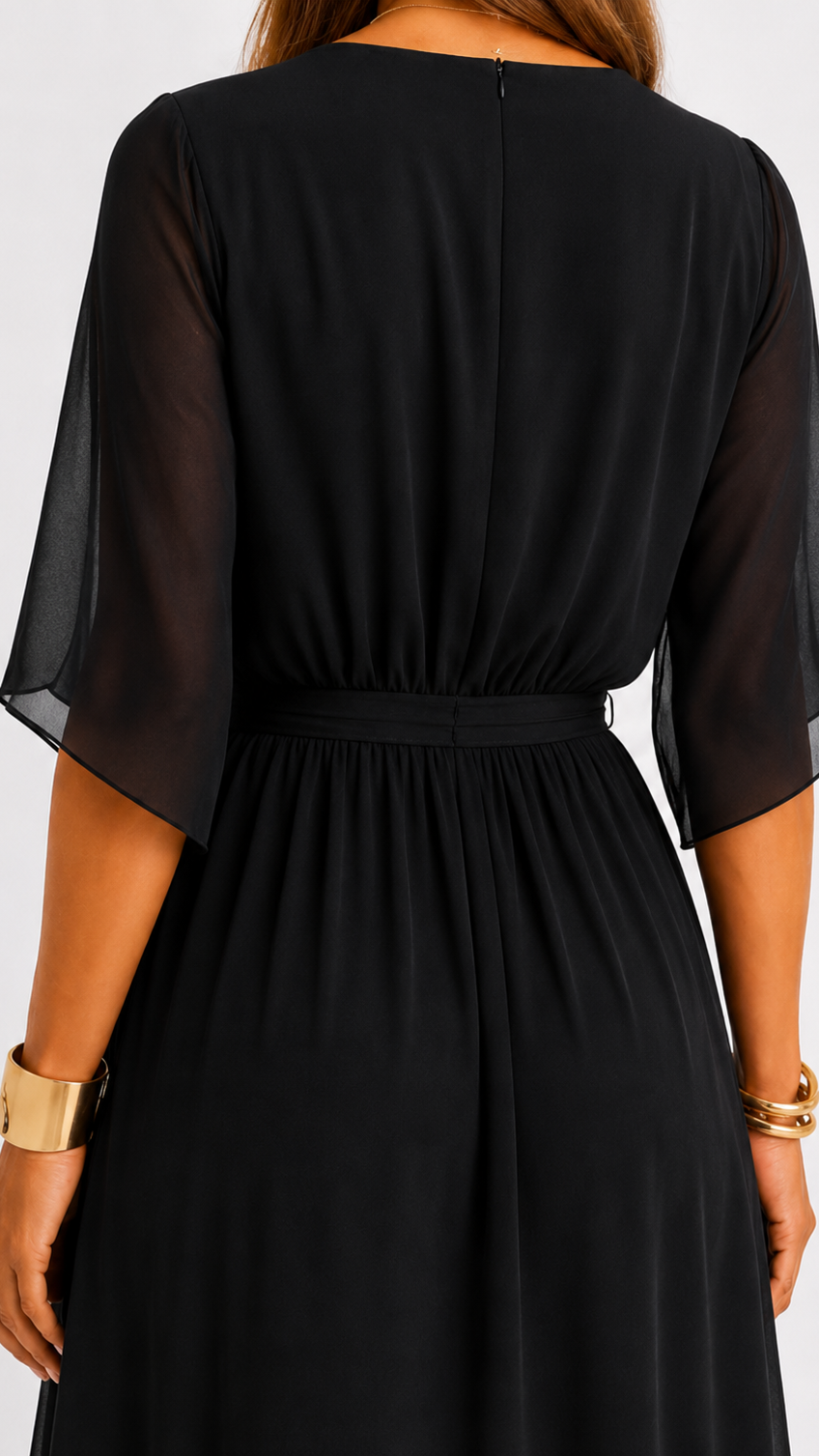 Dames Galajurk Chiffon met Portefeuille-Silhouet