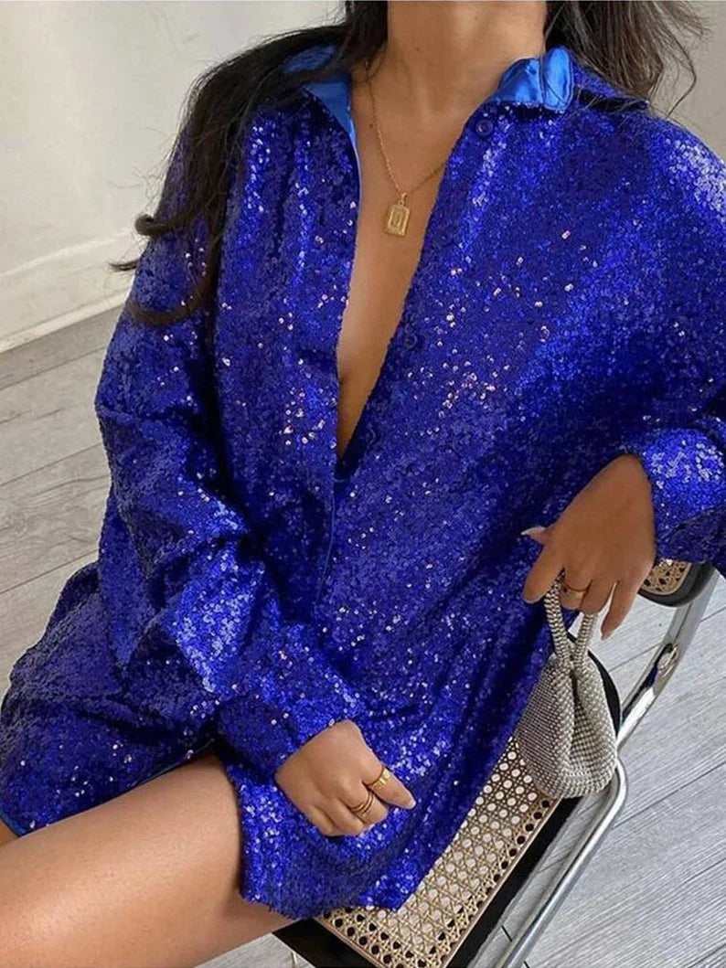 Sofie - Trendy Oversized Blouse met Glittereffect