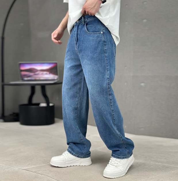 Heren Straight Leg Jeans Katoen - Klassieke Denim Broek