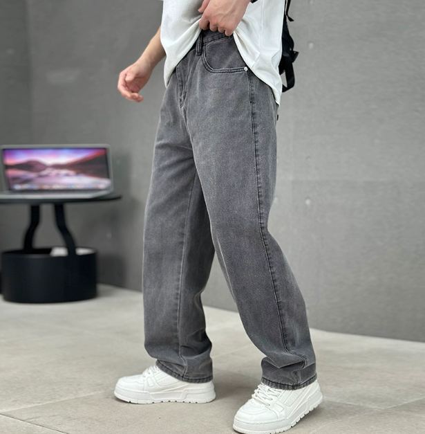 Heren Straight Leg Jeans Katoen - Klassieke Denim Broek