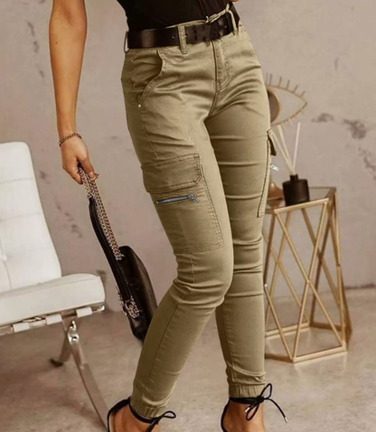 Dames Hoge Taille Cargo Broek – Met Cargozakken, Casual Streetwear