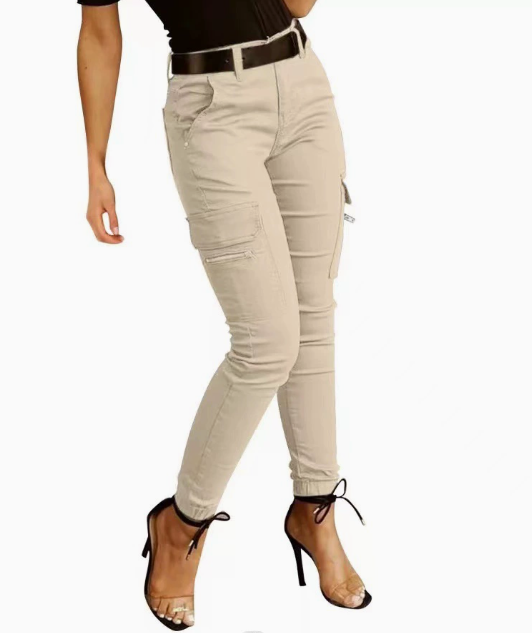 Dames Hoge Taille Cargo Broek – Met Cargozakken, Casual Streetwear