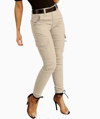 Dames Hoge Taille Cargo Broek – Met Cargozakken, Casual Streetwear