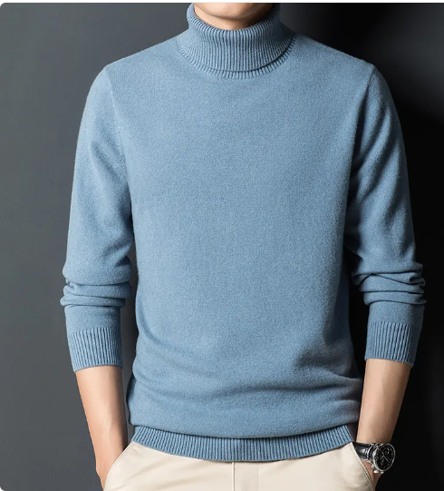 Heren Getailleerde Turtleneck – Geschikt voor Lente en Herfst, Perfect voor Casual en Werkgebruik