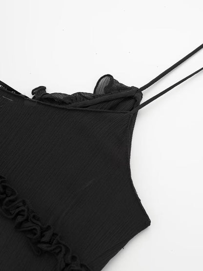 Lara - Doorzichtige Gelaagde Camisole met Decoratieve Details