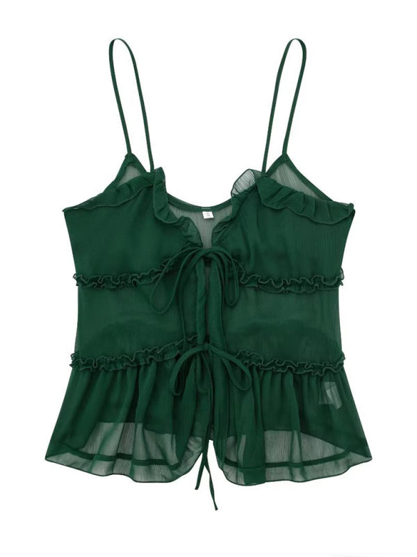 Lara - Doorzichtige Gelaagde Camisole met Decoratieve Details