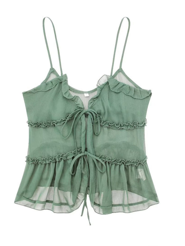 Lara - Doorzichtige Gelaagde Camisole met Decoratieve Details