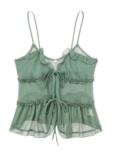 Lara - Doorzichtige Gelaagde Camisole met Decoratieve Details