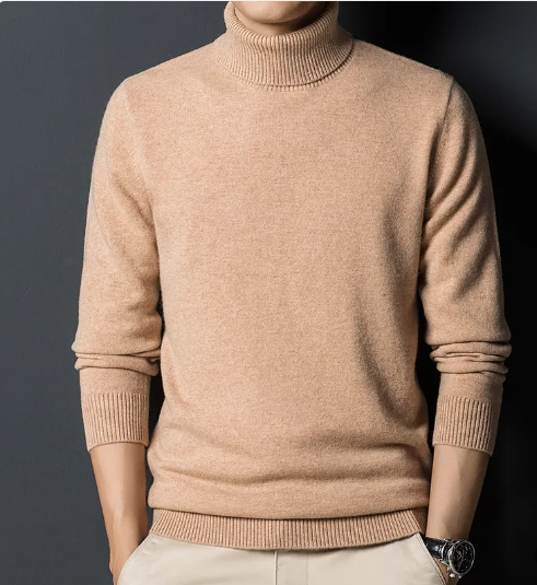 Heren Getailleerde Turtleneck – Geschikt voor Lente en Herfst, Perfect voor Casual en Werkgebruik