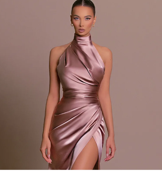 Valencia - Satijnen One-Shoulder Jurk