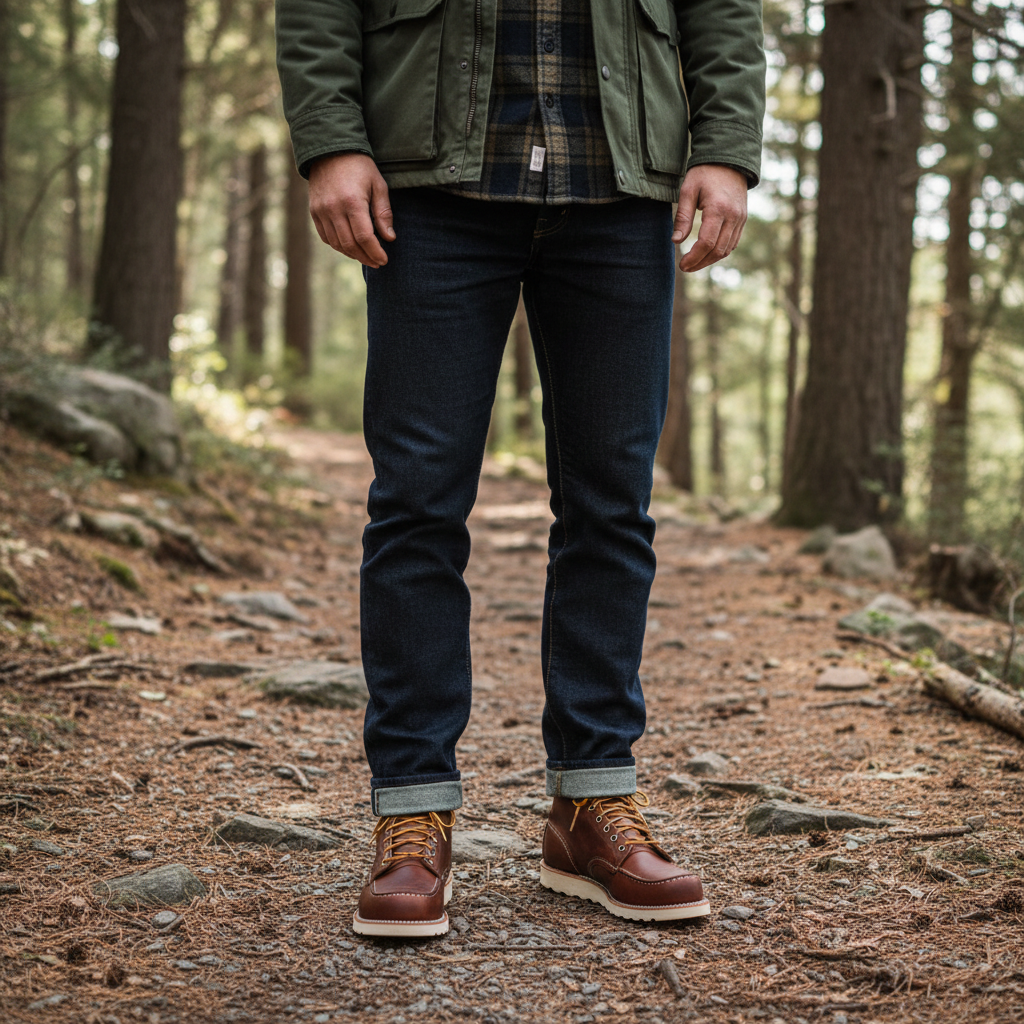Heren Laarzen Plain-Toe met Sleehak in Tabaksbruin Leer