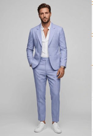 Heren Slim Fit Set – Tweedelig met Notch Revers, Geschikt voor Werk en Formele Gelegenheden