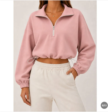 Dames Slim Fit Pullover – Casual met Half Zip voor Dagelijks Gebruik