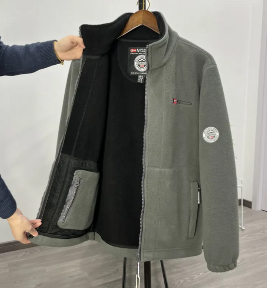 Heren Fleece Vest met Opstaande Kraag en Volledige Rits