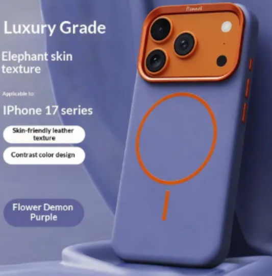Telefoonhoesje met Leerstructuur voor iPhone 17 – MagSafe Compatibel
