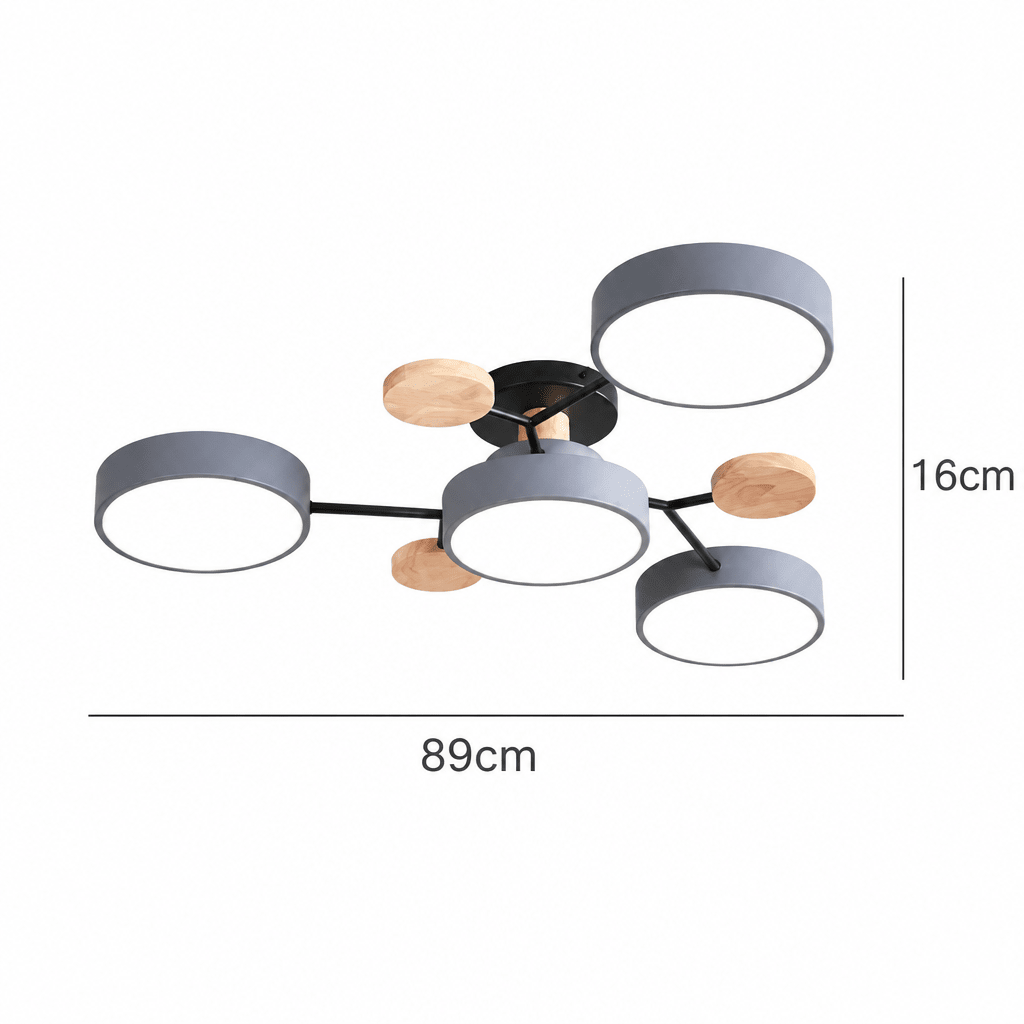 Plafondlamp LED Rond Minimalistisch Design Ijzer en Hout
