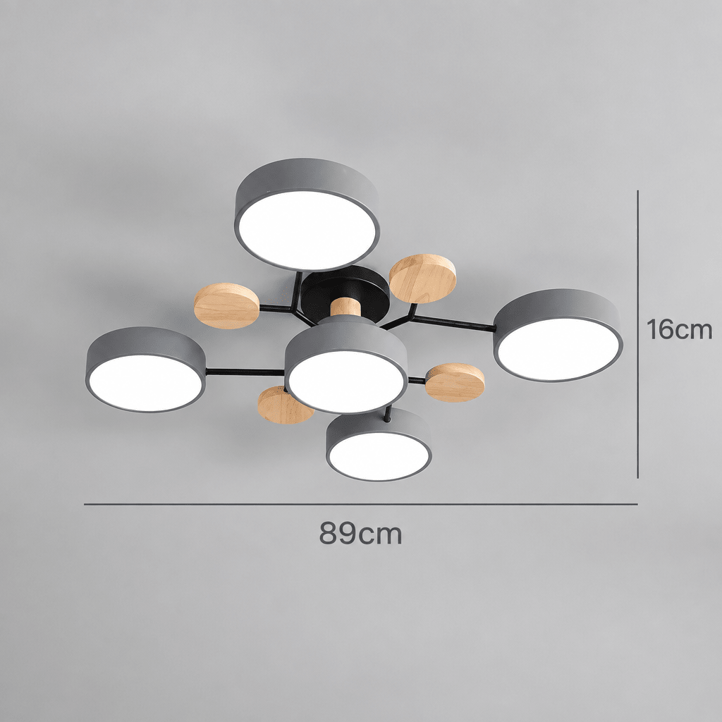 Plafondlamp LED Rond Minimalistisch Design Ijzer en Hout