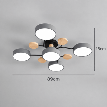 Plafondlamp LED Rond Minimalistisch Design Ijzer en Hout