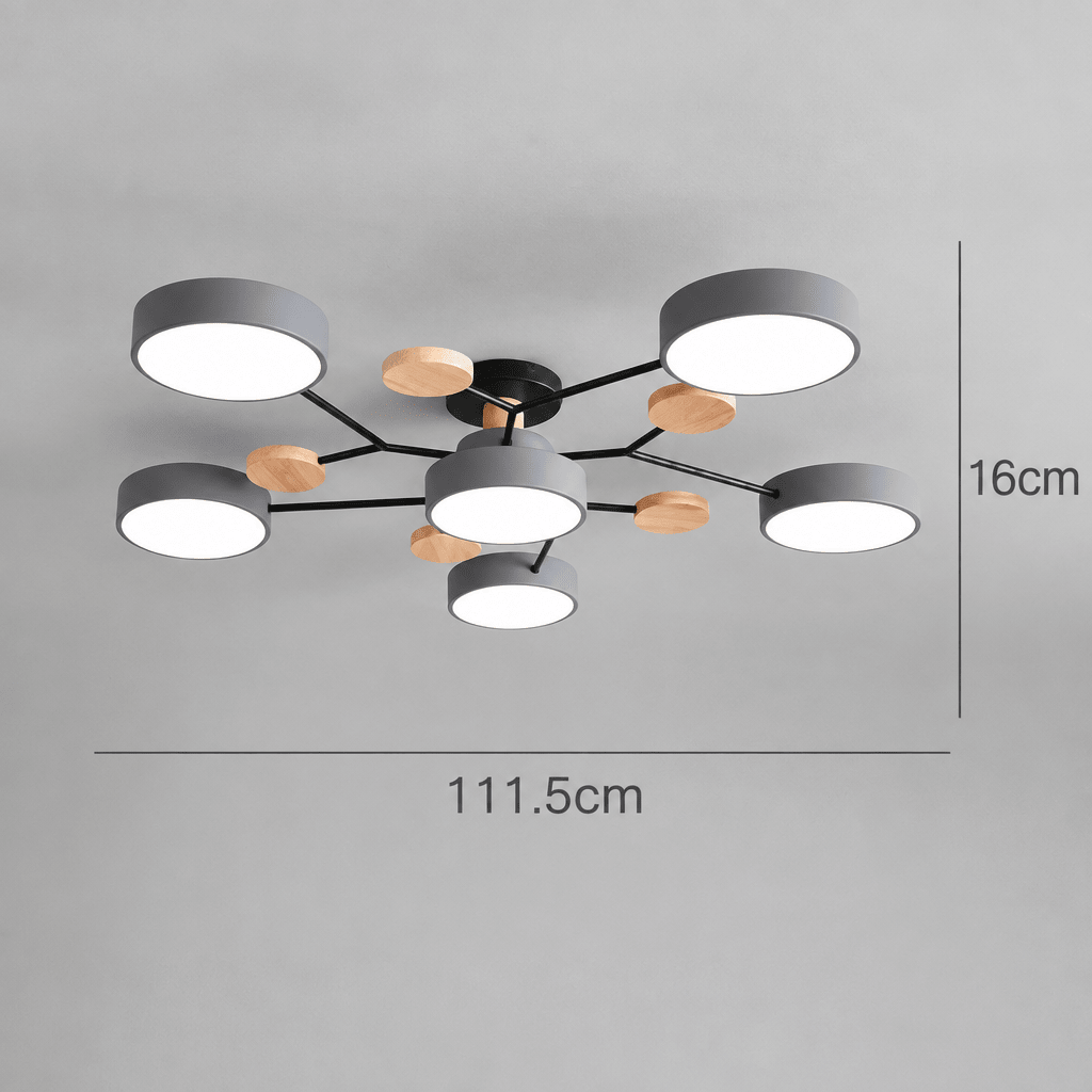 Plafondlamp LED Rond Minimalistisch Design Ijzer en Hout