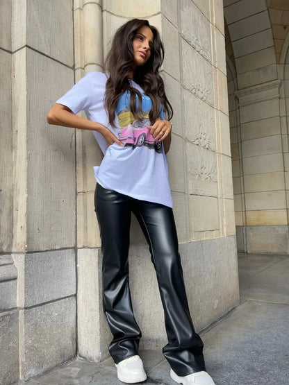Dames High-Waisted Broek – Slim Fit, Geschikt voor Casual en Werkgebruik