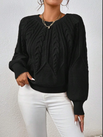 Giralda - Gedraaide Gebreide Top met Kraag