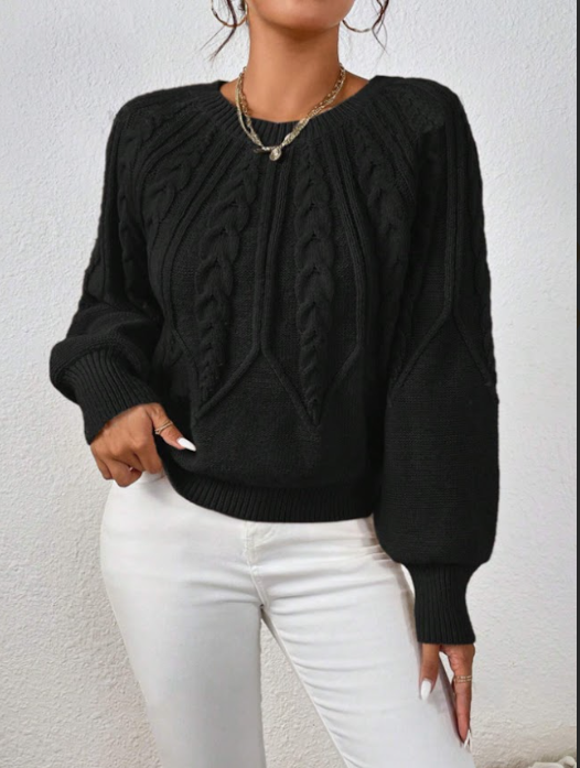 Giralda - Gedraaide Gebreide Top met Kraag