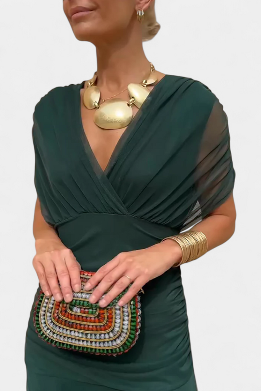 Dames A-lijn Jurk – Met V-hals, Geschikt voor Lente en Zomer