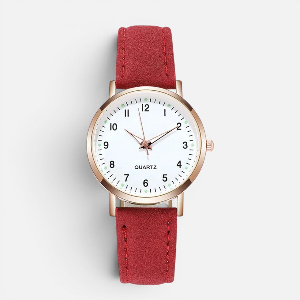 Dames Quarts Horloge met Bandje in Leerlook