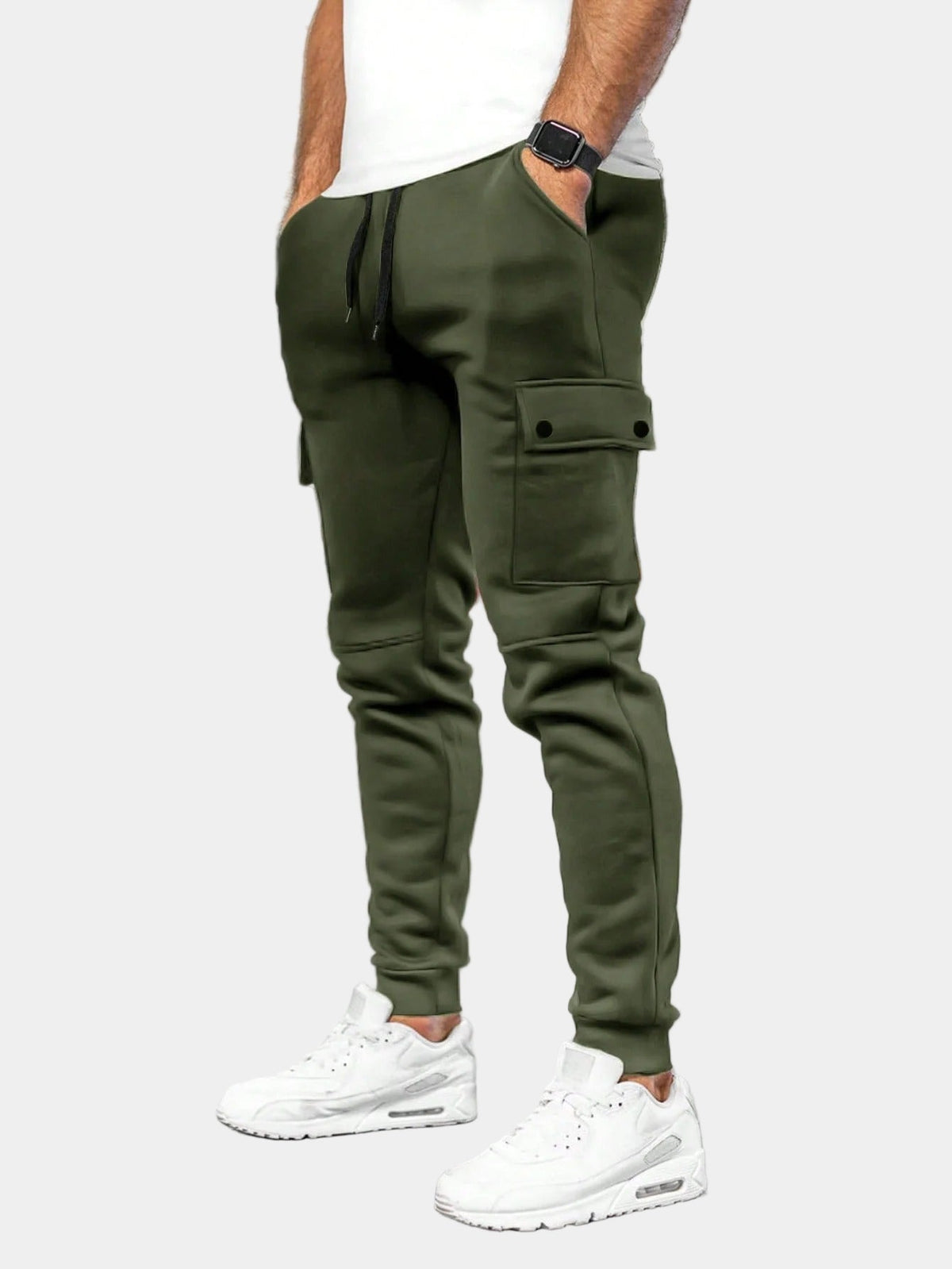 Heren Cargo Broek Joggingbroek met Trekkoord en Zakken