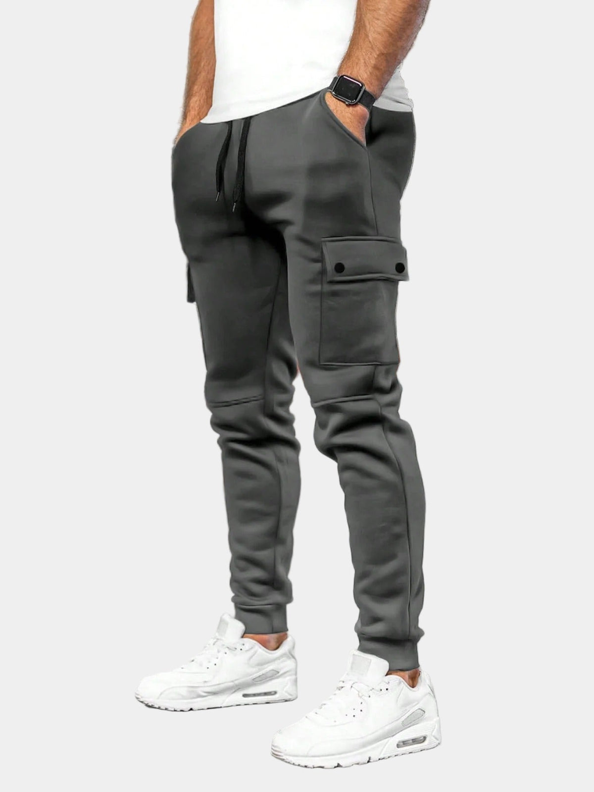 Heren Cargo Broek Joggingbroek met Trekkoord en Zakken