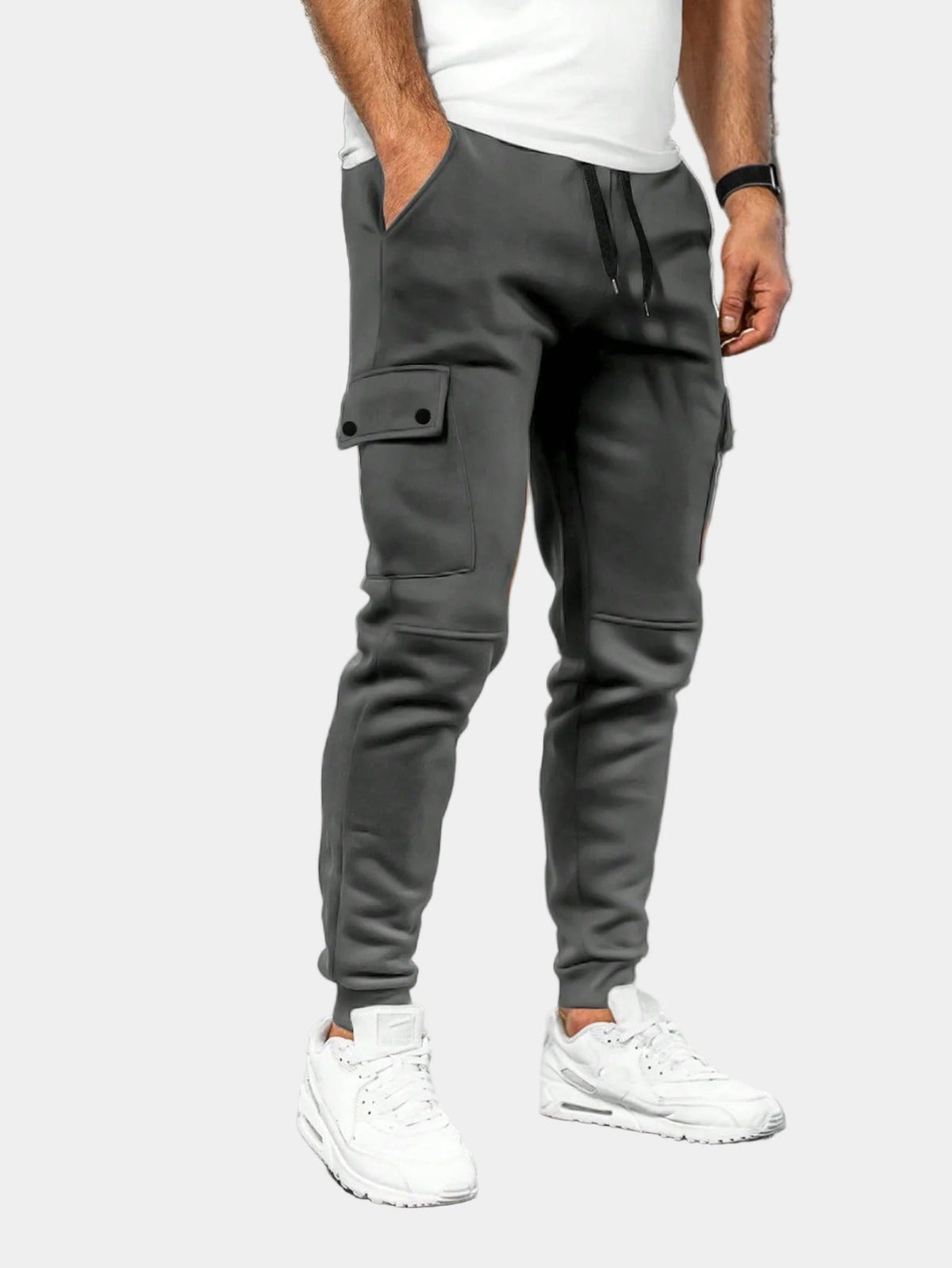 Heren Cargo Broek Joggingbroek met Trekkoord en Zakken