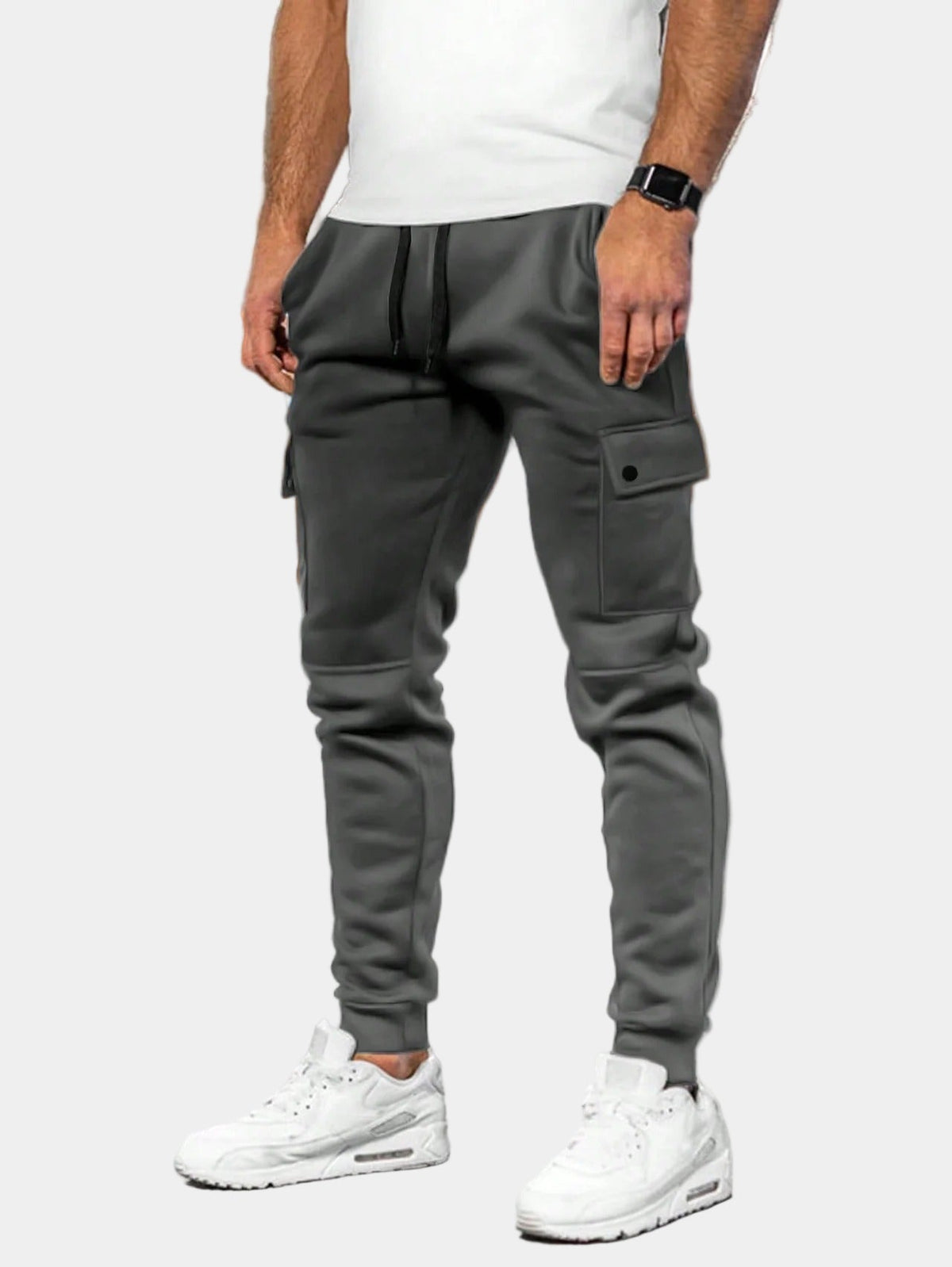 Heren Cargo Broek Joggingbroek met Trekkoord en Zakken