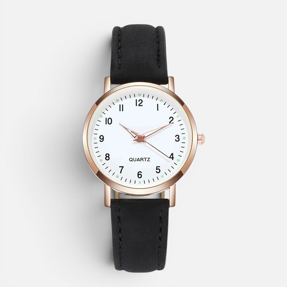 Dames Quarts Horloge met Bandje in Leerlook