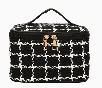 Lieve - Stijlvolle Geruite Reiscosmetica Tas