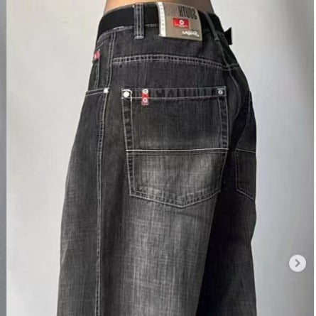 Isandro – uniseksowe retro dżinsy cargo o luźnym kroju