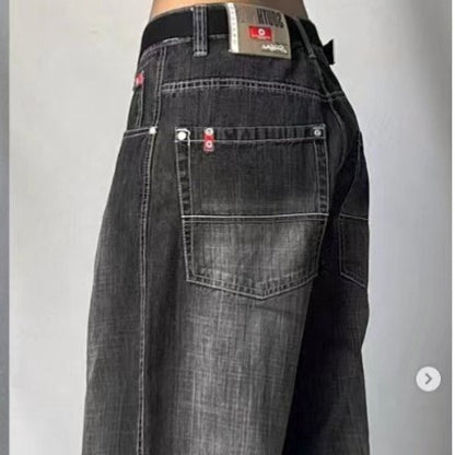 Isandro – uniseksowe retro dżinsy cargo o luźnym kroju