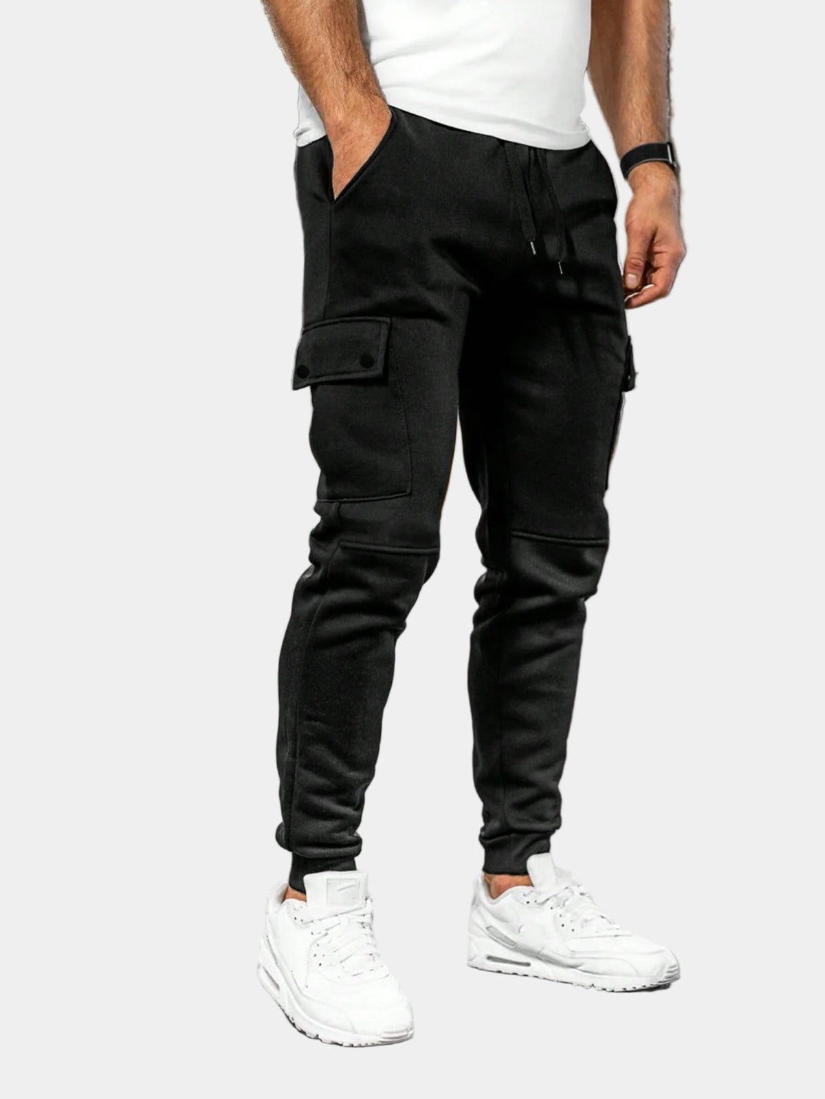 Heren Cargo Broek Joggingbroek met Trekkoord en Zakken