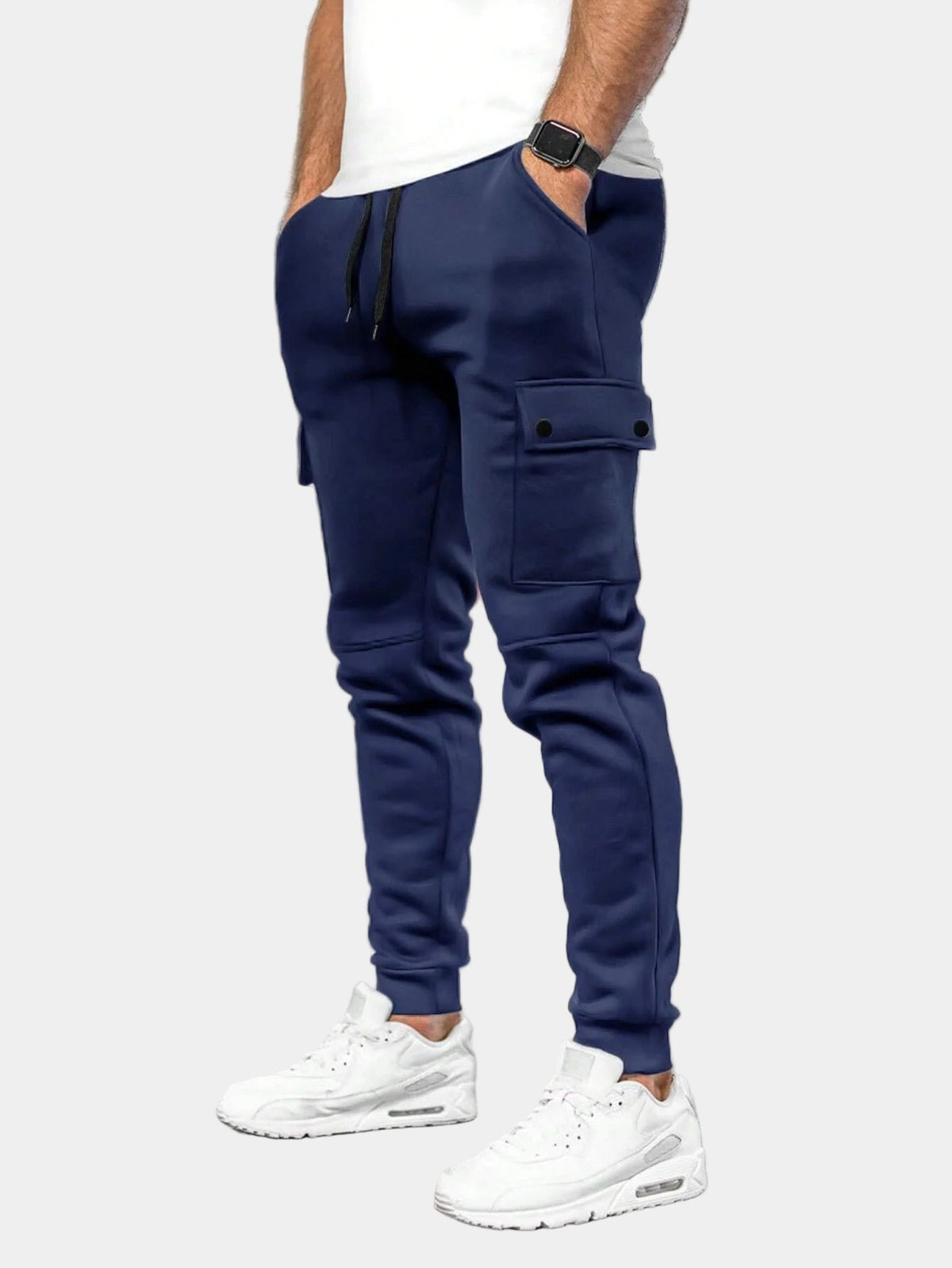 Heren Cargo Broek Joggingbroek met Trekkoord en Zakken
