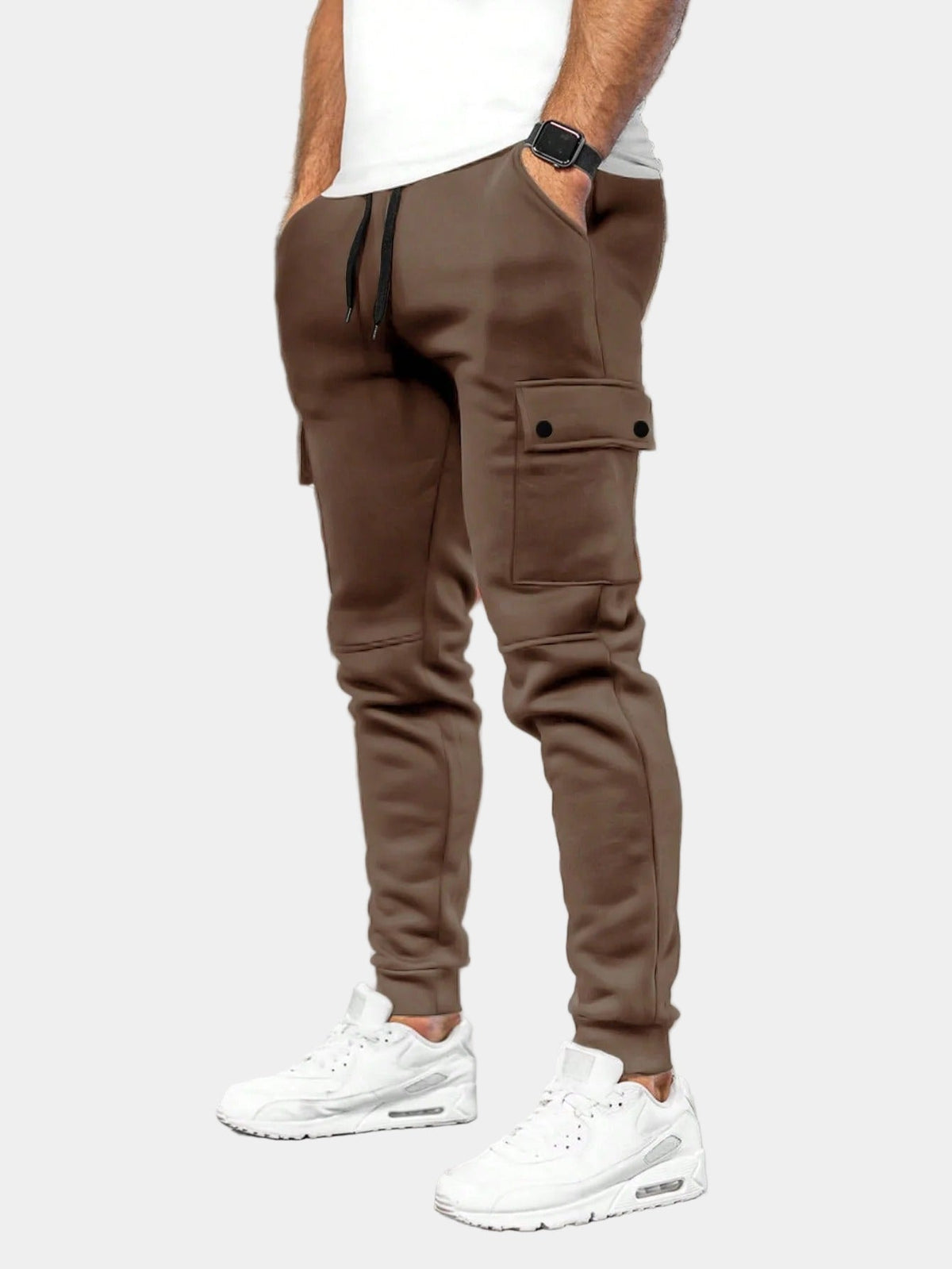 Heren Cargo Broek Joggingbroek met Trekkoord en Zakken