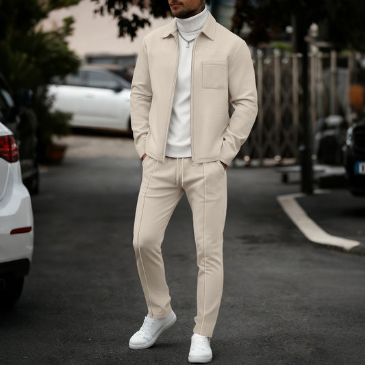 Heren Slim Fit Set – Met Rits, Geschikt voor Casual en Sportieve Activiteiten