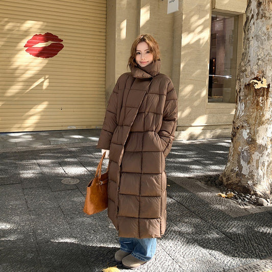 Dames Elegante Lange Winterjas – Warm Gevoerd, Zwart, Ideaal voor Koude Seizoenen en Casual Outfits