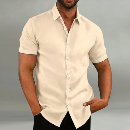 Heren Slim Fit Overhemd – Korte Mouwen, Geschikt voor Casual Zomergebruik
