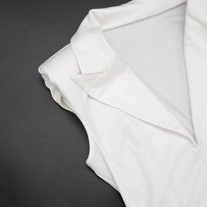 Dames Getailleerde Jurk – Zonder Mouwen, Geschikt voor Casual en Werk, Met Ruches en Mini Lengte