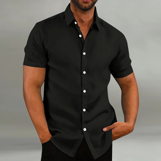 Heren Slim Fit Overhemd – Korte Mouwen, Geschikt voor Casual Zomergebruik