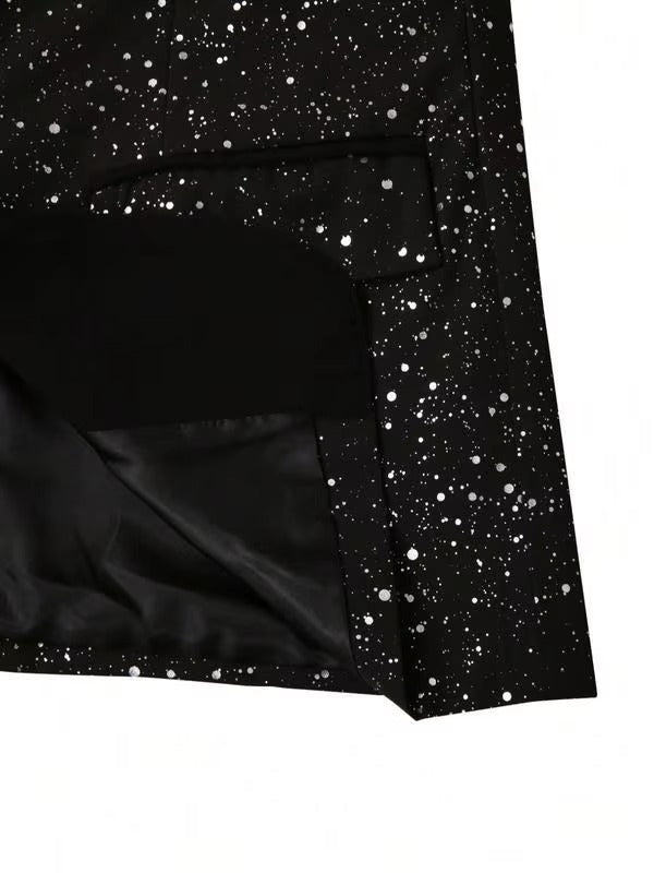 Heren Glitter Colbert met Satijnen Sjaalkraag