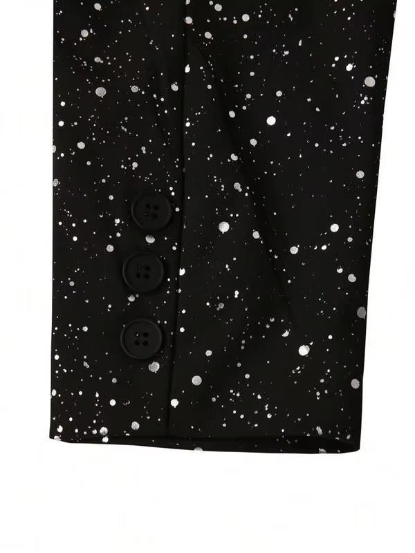 Heren Glitter Pak Colbert en Broek - Zwart